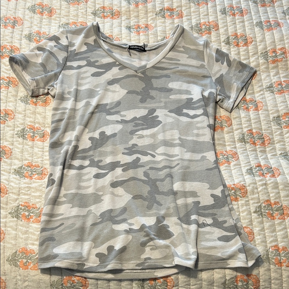 Gray Camo Short Sleeve Tee